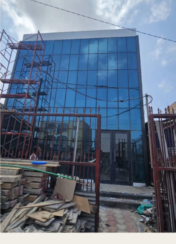 Construction site showing structural progress