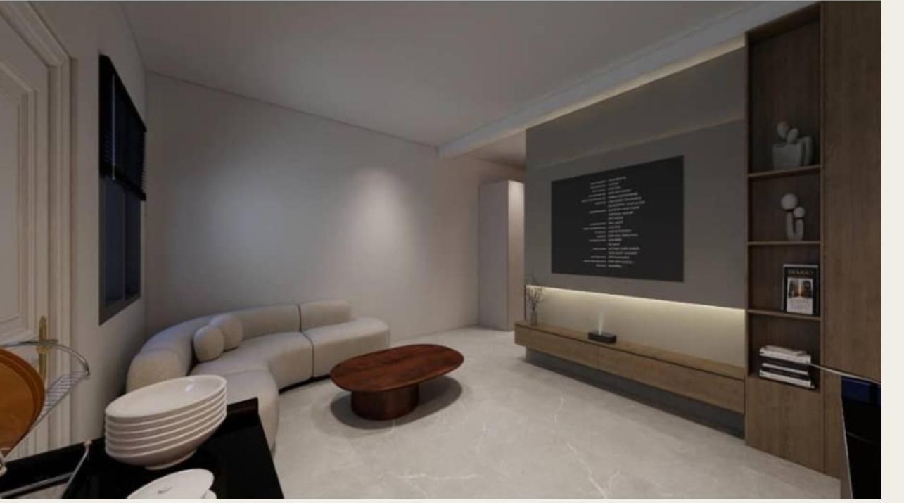 Apartment living room interior render